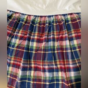 Vintage Ralph Lauren Garrison Plaid Ruffled QUEEN  Bedskirt 15” Drop